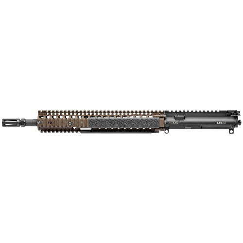 Daniel Defense M4A1 Upper Receiver, 223 Rem/556NATO, 14.5" Barrel (16" OAL with Pinned Brake), Carbine Length Gas System, 1:7 Twist, M4 12.0 Rail, Flat Dark Earth Finish, Fits AR 23-004-13150