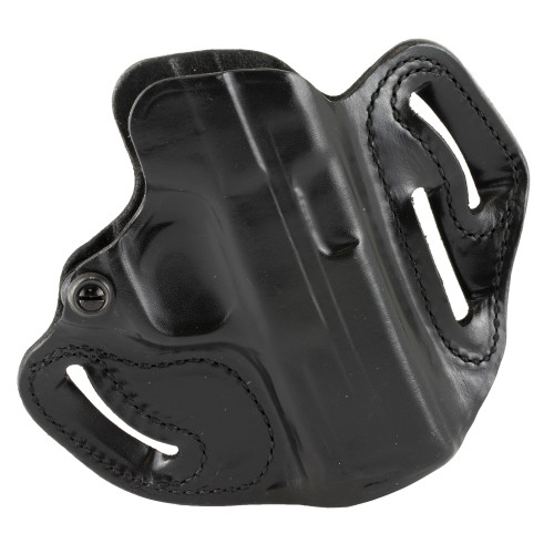 DeSantis Gunhide 002, Speed Scabbard, Belt Holster, 2 Belt Slots, No Tension Screw, Fits 4 1/4" S&W M&P 9/40, 45C, M2.0 4" M2.0 Compact, Right Hand, Black Leather 002BAM9Z0