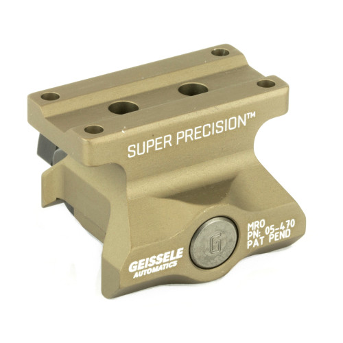 Geissele Automatics Super Precision, Mount, Fits Trijicon MRO, Lower 1/3 Co-Witness, Desert Dirt Color, Product Finishes, Shade Variations and Other Imperfections Are Normal Due to the Manufacturing Process 05-470S