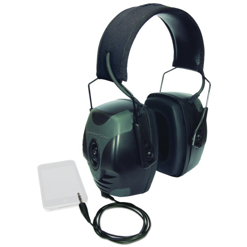 Howard Leight Impact Pro Earmuff, Black, Electric, NRR 30, AUX Cord R-01902