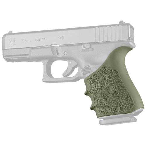 Hogue HandALL Beavertail Grip Sleeve, Fits Glock 19, 23, 32, 38 Gen 1-2-5, OD Green 17051