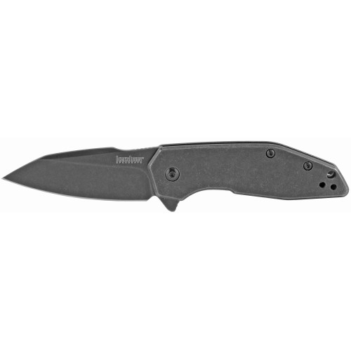 Kershaw Gravel, 2.5" Folding Knife/Assisted, Drop Point, Plain Edge, 8CR13MOV/BlackWash, Stainless Steel  Black-Oxide BlackWash Handle 2065