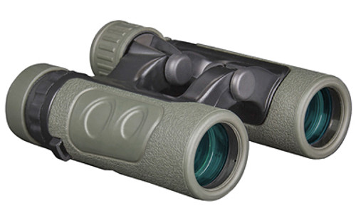 Konus Patrol, Binoculars, 10X26, Green/Black Color, Waterproof, Multicoated, Green Rubber, Open Hinge, Includes Case and Neck Strap 2366