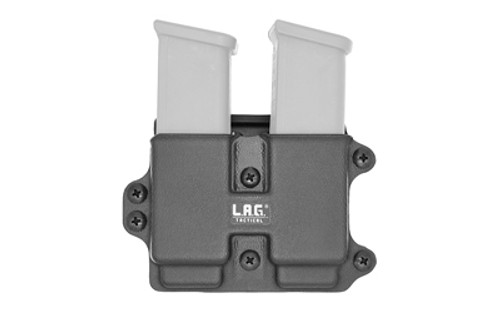 L.A.G. Tactical, Inc. MCS, Double Magazine Carrier, Fits 9/40 Full Size Magazines, Kydex, Black Finish 34007