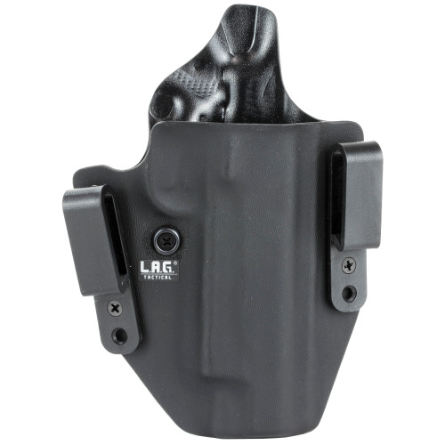 L.A.G. Tactical, Inc. Defender Series, OWB/IWB Holster, Fits 1911 w/ Rail, 5" Barrel, Kydex, Right Hand, Black Finish 6004