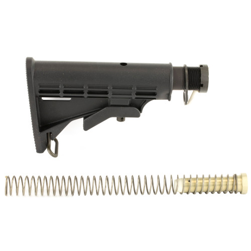 LBE Unlimited Complete Stock Kit, Fits AR-15, Contains Mil-Spec Dia Stock, Buffer Tube, Castle Nut, Lock Plate, Black MILSTKKT