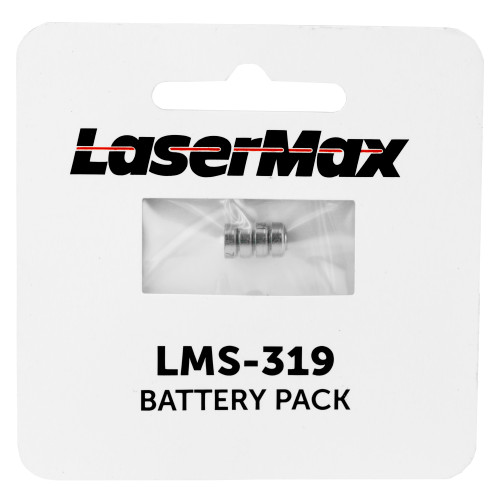 LaserMax Battery For Glock 26, 27, 29, 30, 36 Laser, Silver Finish, 4/Pack LMS-319