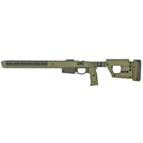 Magpul Industries Pro 700 Fixed Chassis, Fits Remington 700 Short Action, Fits Most Short Action AICS Pattern Magazines, Ambidextrous, Billet Aluminum/Magpul Polymer Material, Olive Drab Green MAG997-ODG