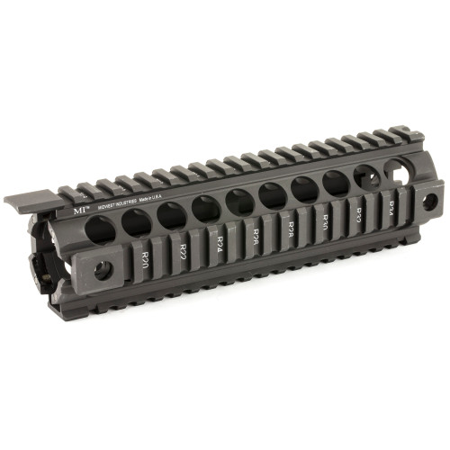 Midwest Industries Mid-Length Generation 2 Two Piece Drop-In-Handguard, Fits AR-15 Rifles, 4-Rail Handguard, Built-In QD Points, 9", Black MCTAR-18G2