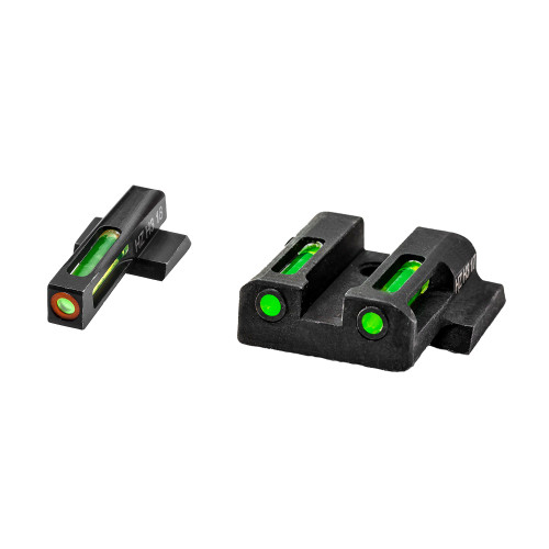 Hi-Viz LiteWave H3 Tritium/Litepipe Night Sights, M&P Shield 9MM, 40S&W and 45 Calibers, Green Front w/Orange Front Ring, Green Rear MPSN521