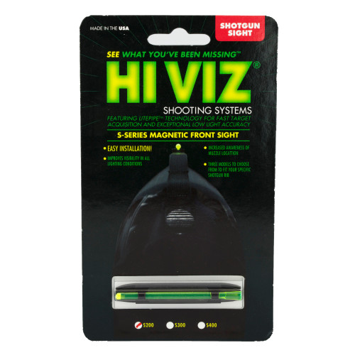 Hi-Viz Magnetic Front Sight, Fits Shotgun Rib .171"-.265", Ultra Narrow, Green S200-G