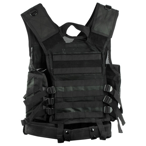 NCSTAR Tactical Vest, Nylon, Black, Size Medium- 2XL, Fully Adjustable, PALS Webbing, Pistol Mag Pouches, Rifle Mag Pouches, Includes Pistol Belt with Additional Accessory Pouches CTV2916B