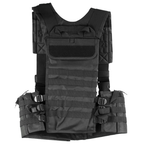 NCSTAR AR Chest Rig, Nylon, Black, Fully Adjustable, PALS/ MOLLE Webbing, Features Integrated 6 Double AR Magazine pouches CVARCR2922B
