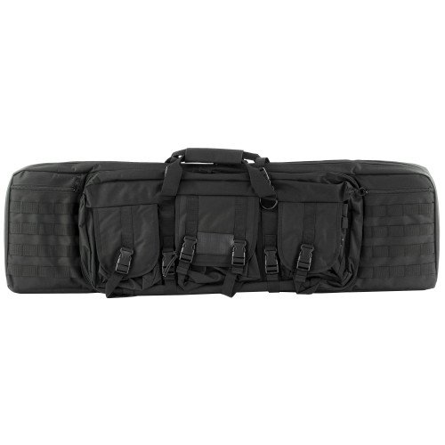 NCSTAR Double Carbine Case, 42" Rifle Case, Nylon, Black, Exterior PALS Webbing, Interior Padded with Thick Foam, Accommodates two Rifles CVDC2946B-42