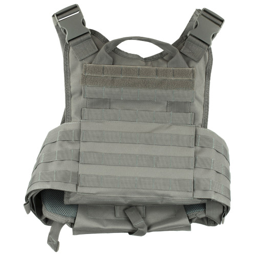 NCSTAR Plate Carrier Vest, Nylon, Gray, Size Medium-2XL, Fully Adjustable, PALS/ MOLLE Webbing, Compatible with 10" x 12" Hard Plates CVPCV2924U