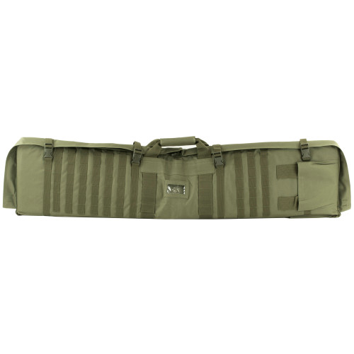 NCSTAR Rifle Case Shooting Mat, 48" Rifle Case, Unfolds to 66" Shooter's Mat, Nylon, Green, Exterior PALS Webbing, Includes Backpack Shoulder Straps CVSM2913G