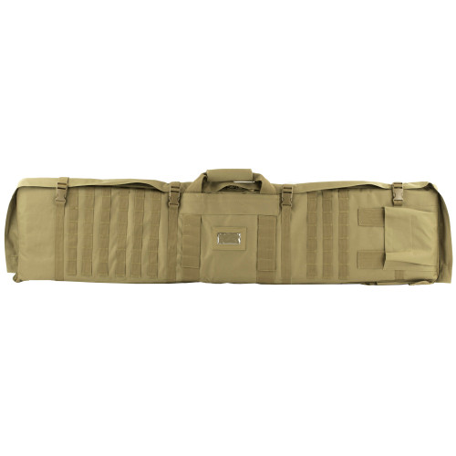 NCSTAR Rifle Case Shooting Mat, 48" Rifle Case, Unfolds to 66" Shooter's Mat, Nylon, Tan, Exterior PALS Webbing, Includes Backpack Shoulder Straps CVSM2913T