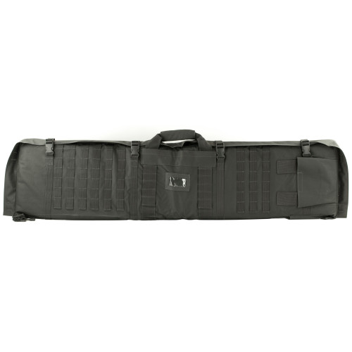 NCSTAR Rifle Case Shooting Mat, 48" Rifle Case, Unfolds to 66" Shooter's Mat, Nylon, Urban Gray, Exterior PALS Webbing, Includes Backpack Shoulder Straps CVSM2913U