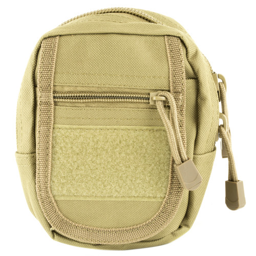 NCSTAR Small Utility Pouch, Nylon, Tan, MOLLE Straps for Attachment, Zippered Compartment CVSUP2934T