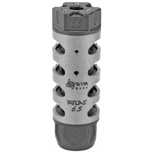 Odin Works Atlas 6.5, Muzzle Brake, 6.5MM or 6MM Calibers, 5/8-24 Threaded, Stainless Steel MB-ATLAS-6.5