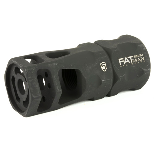 Phase 5 Weapon Systems FATman Hex Brake, 5/8 x 24 RH, Parkerized Finish, 308WIN/762NATO/300BLK FATman-5/8-24