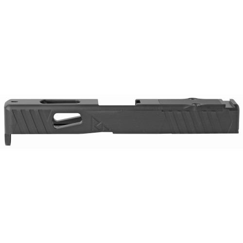 Rival Arms Match Grade Upgrade Slide For Glock 19 Gen 4, RMR Cut Ready, Front and Rear Serrations, Satin Black Quench-Polish-Quench (QPQ) Finish RA-RA10G204A