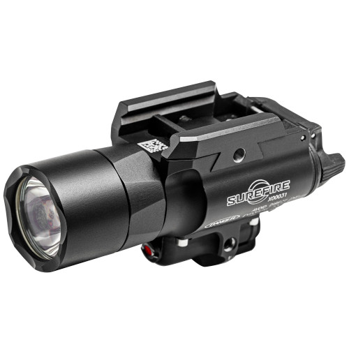 Surefire X400 LED Weaponlight and Laser, Pistol, 1000 Lumens, White Light Output with Red Laser, Picatinny, Black X400-A-RD