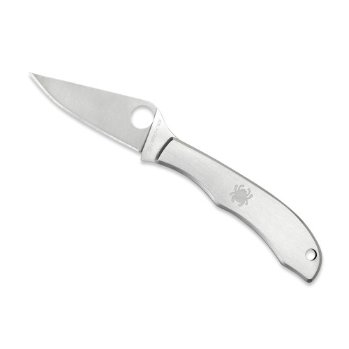 Spyderco HoneyBee, 1.67" Folding Knife, Plain Edge, Stainless Steel, Silver Finish C137P