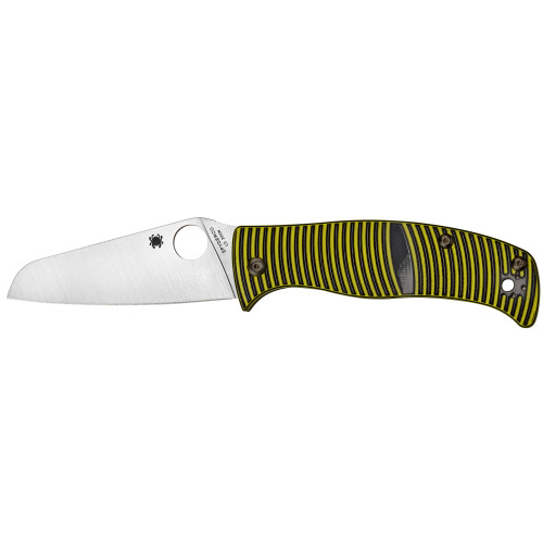 Spyderco Caribbean, 3.7" Folding Knife, Black/Yellow G-10, LC200N Sheepfoot C217GPSF