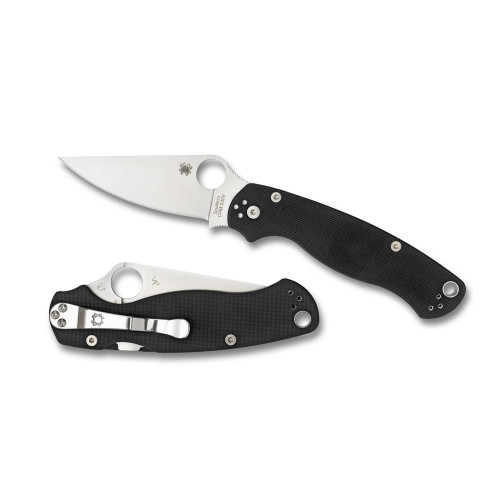 Spyderco Para Military 2, 3.42" Folding Knife, Plain Edge, CPM-S30V Finish, Black G10 Handle C81GP2