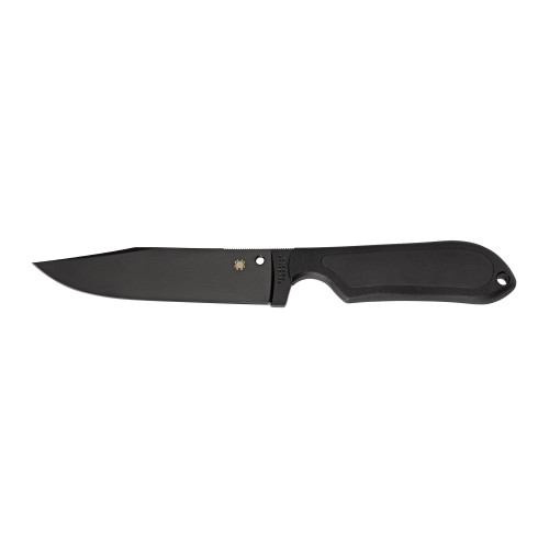 Spyderco Street Bowie, 5" Fixed Blade Knife, Plain Edge, VG10/Black Blade, Kraton Handle FB04PBB