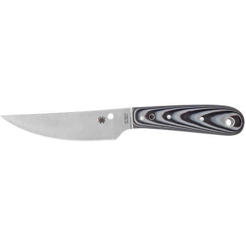 Spyderco Bow River, 4.36" Fixed Blade Knife, Black/White G10 FB46GP