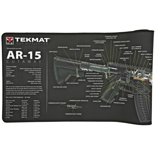 TekMat AR-15 Cutaway Ultra Premium Gun Cleaning Mat, Includes Small Microfiber TekTowel, Packed In Tube TEK-R44-AR15-CA