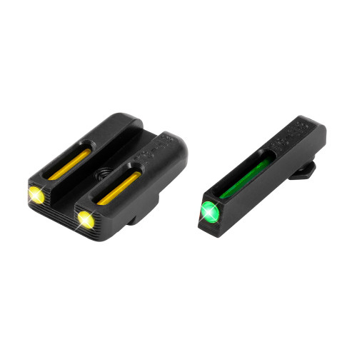 Truglo Brite-Site Tritium/Fiber Optic Sight, Fits Glock 42 and 43, Green and Yellow TG-TG131GT1B