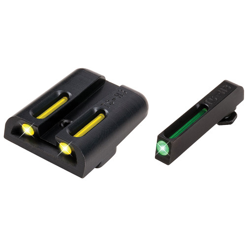 Truglo Brite-Site Tritium/Fiber Optic Sight, Fits Glock 20/21/29/30/31/32, Green and Yellow TG-TG131GT2Y