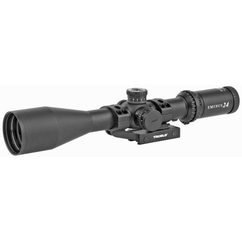 Truglo EMINUS Rifle Scope, 6-24X50, Muti-Coated Lenses, Illuminated TacPlex Reticle, Side Focus Dial, Matte Black, 30mm, 1 Piece Base, 3" Sunshade, and CR2032 Battery Included TG-TG8562TLR