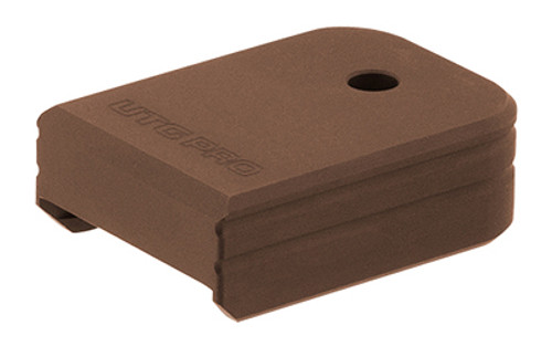 Leapers, Inc. - UTG +0 Base Pad, Aluminum, Matte Bronze Color, Anodized Finish, Fits Glock Double Stack Small Frame Magazines PUBGL01Z