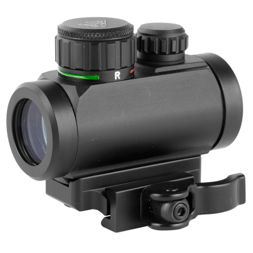 Leapers, Inc. - UTG Instant Target Aiming Sight, 2.6", 30mm, Fits Picatinny, Black, Red/Green CQB Micro Dot, w/Integral QD Mount SCP-DS3026W