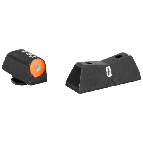 XS Sights DXT2 Big Dot Tritium Front, White Stripe Express Rear, Fits Glock 42/43, Green with Orange Outline GL-0011S-5N