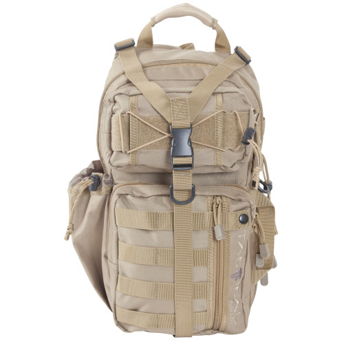 Allen Lite Force Tactical Sling Pack, Tan Endura Fabric, Sling Design, Padded Adjustable Single Shoulder Strap, Conceal Carry Compatible, Large Main Compression Strap, Water Bottle and Sunglasses Pockets, Hydration Compatible, 18"x9.75"x7.5", 1200 C