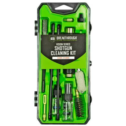 Breakthrough Clean Technologies Vision Series, Cleaning Kit, For 20 Gauge, Includes Cleaning Rod Sections, Hard Bristle Nylon Brushes, Jags, Patch Holders, Cotton Patches, Durable Aluminum Handle And Mini Bottles of Breakthrough Military-Grade Solve