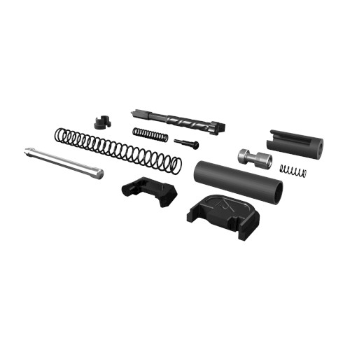 Rival Arms Glock Slide Completion Kit, For Glock 9MM Gen3/Gen4, Black Finish, Kit Includes Striker (Firing Pin) Spring, Extractor, Striker (Firing Pin) Safety Spring, Back Cover Plate, Extractor Depressor Plunger, RA Precision Striker (Firing Pin), 