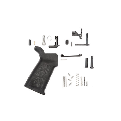 Spike's Tactical Lower Receiver Parts Kit Without Fire Control Group/Trigger Group, 223 Rem/556NATO, Includes Safety Selector, Bolt Catch, Magazine catch, Billet Magazine Catch Button, Front Pivot Pin, Rear Take Down Pin, Aluminum Trigger Guard w/Sp