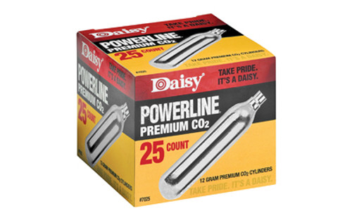 Daisy 7025 Powerline CO2 Cylinders, 12 Grams, 25 Per Box 997025-604