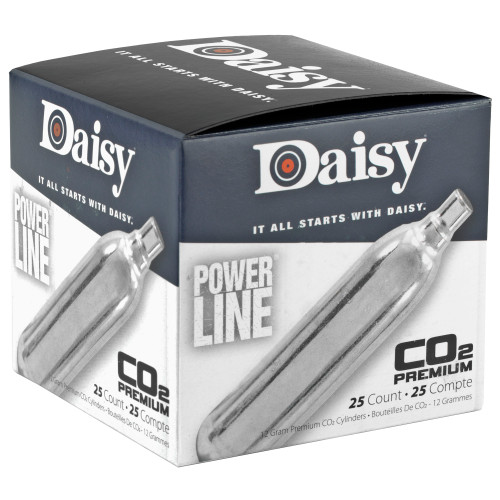 Daisy 7025 Powerline CO2 Cylinders, 12 Grams, 25 Per Box 997025-604