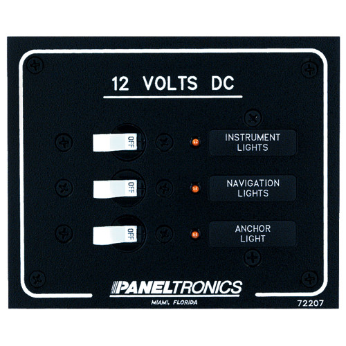 Paneltronics Standard DC 3 Position Breaker Panel w\/LEDs