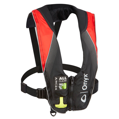 Onyx A\/M-24 Series All Clear Automatic\/Manual Inflatable Life Jacket - Black\/Red - Adult