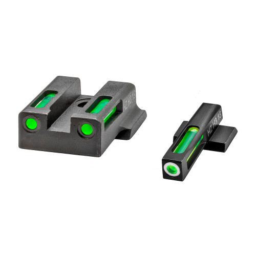 Hi-Viz LightWave H3, Fits Smith & Wesson M&P 9 SHIELD EZ, Tritium/Fiber Optic Night Sights, Green Front with White Ring and Green Rear 9EZN321