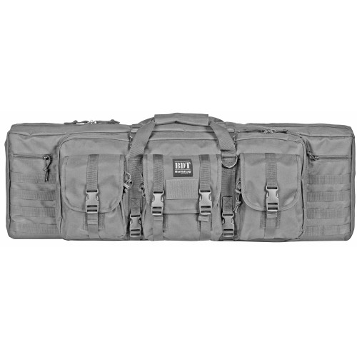 Bulldog Cases Deluxe Tactical Rifle Case, Fits Single Rifle, Three Front Acc. Pockets, Large Main Front Pocket, Back Pack Straps, 36" Soft Case, Seal Gray BDT35-36SG