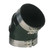 Trident Marine 3-1\/2" ID 45-Degree EPDM Black Rubber Molded Wet Exhaust Elbow w\/4 T-Bolt Clamps